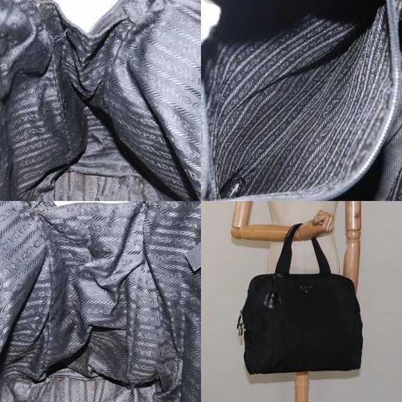 PRADA Hand Bag Nylon Black Silver Auth bs24646 - Picture 15 of 16
